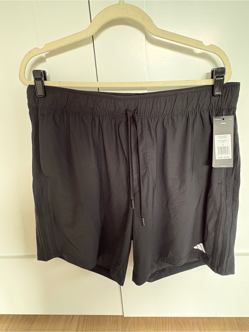 New adidas Black Men's Athletic Shorts with Drawstring size Large
